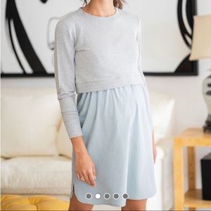 Seraphine sweater chambray maternity/nursing dress